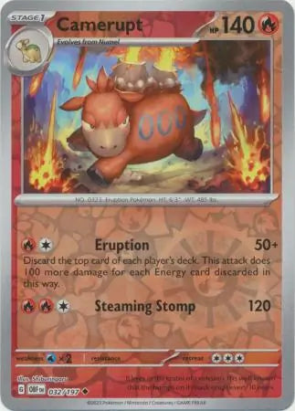 Obsidian Flames 032/197 Camperupt Rev Holo