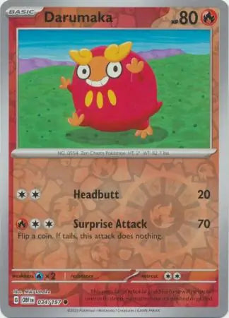 Obsidian Flames 034/197 Darumaka Rev Holo