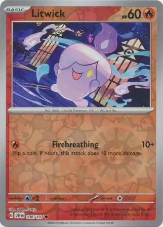 Obsidian Flames 036/197 Litwick Rev Holo