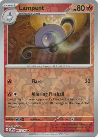 Obsidian Flames 037/197 Lampent Rev Holo