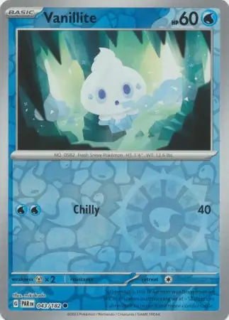 Paradox Rift 043/182 Vanillite Rev Holo