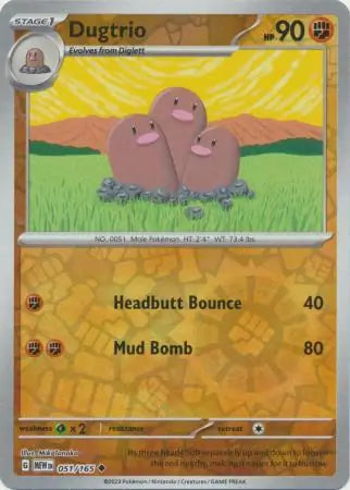 151  051/165 Dugtrio Rev Holo