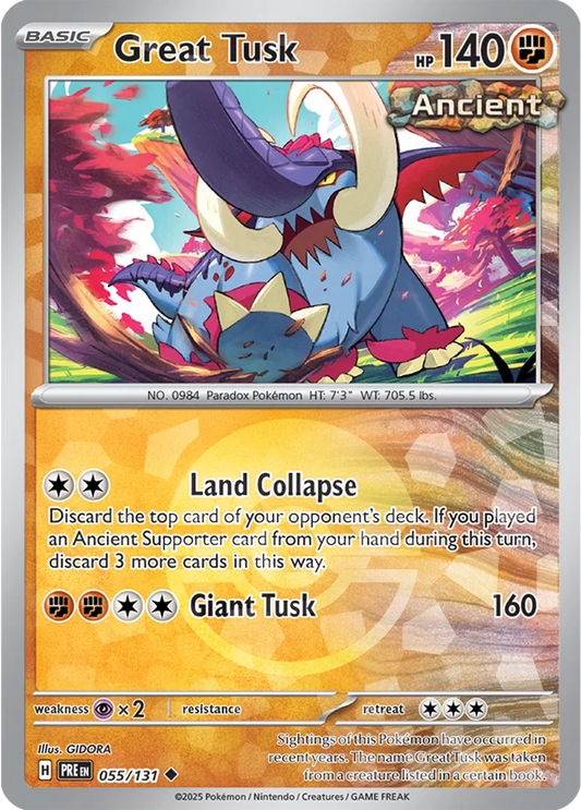 Prismatic Evolutions  055/131 Great Tusk Poke Ball
