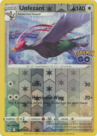 Pokemon Go  063/078 Unfezant Rev Holo