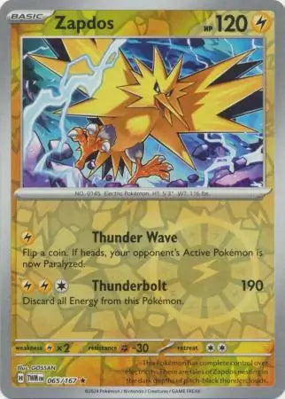 Twilight Masquerade 065/167 Zapdos Rev Holo