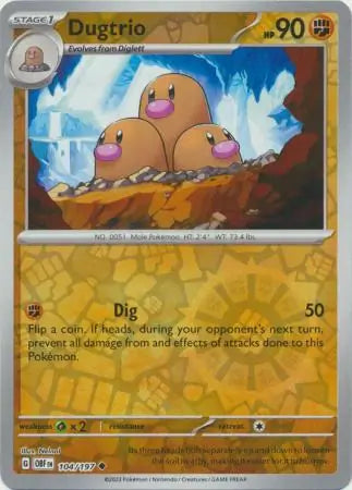 Obsidian Flames 104/197 Dugtrio Rev Holo