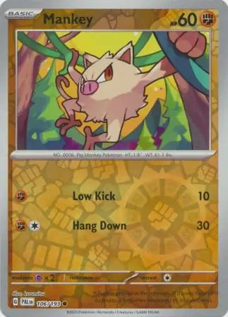 Paldea Evolved 106/193 Mankey Rev Holo