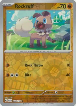 Paldea Evolved 116/193 Rockruff Rev Holo