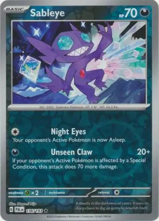Paldea Evolved 136/193 Sableye Rev Holo