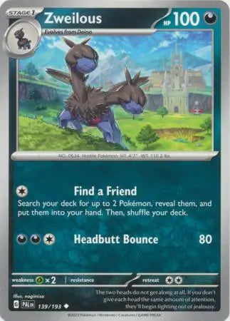 Paldea Evolved 139/193 Zweilous